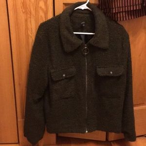 Cozy Fuzzy Green Teddy jacket